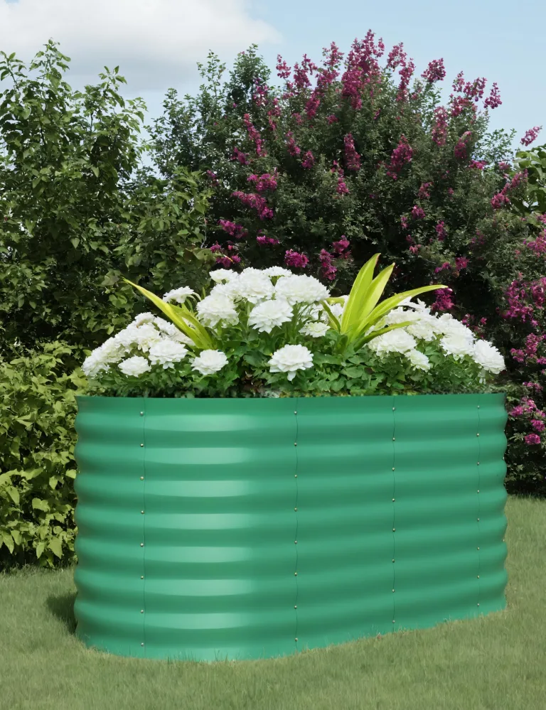 2er Set Verzinkte Stahl Hochbeete 120x60x60cm – Robustes Metall Hochbeet für Gemüse, Kräuter & Blumen – Rostbeständig, Ergonomische Höhe, Einfache Montage – Pflanzbeet Garten Outdoor, Grün – Bild 2