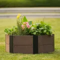 Sechseckiges Hochbeet Holzoptik, Pflanzbeet für Garten Balkon Terrasse, 30 cm Tiefes Hochbeet für Gemüse Kräuter Blumen, Großes Pflanzkasten Outdoor Indoor, Modernes Design, 80x80x30cm - Thumbnail 2