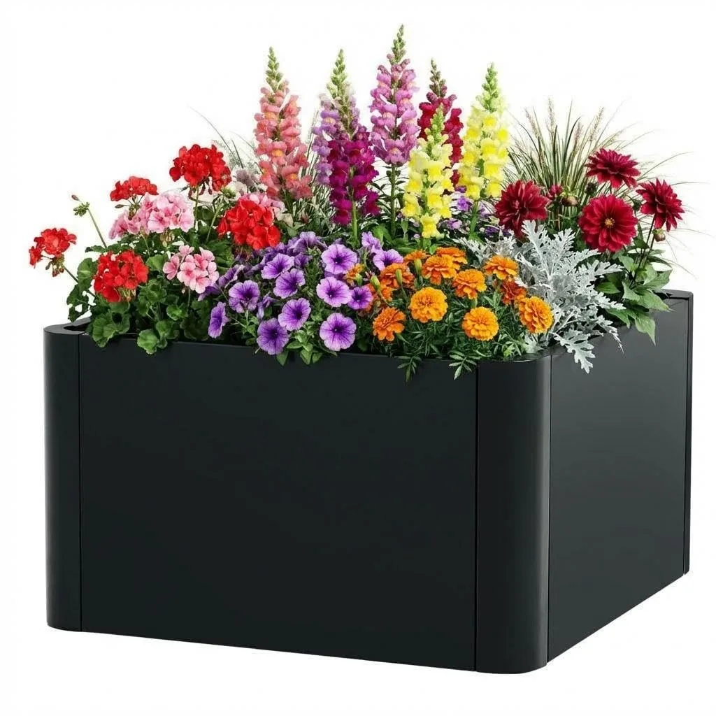 Großes rechteckiges Hochbeet aus Stahl – Robuster Pflanzkasten ohne Boden für Garten, Terrasse & Balkon, langlebig & vielseitig für Gemüse, Blumen und Kräuter, 52x52x30cm - Bild 1