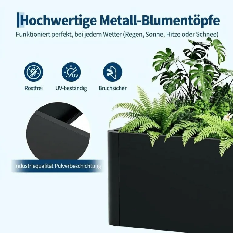 Großes rechteckiges Hochbeet aus Stahl – Robuster Pflanzkasten ohne Boden für Garten, Terrasse & Balkon, langlebig & vielseitig für Gemüse, Blumen und Kräuter, 52x52x30cm – Bild 5