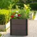 Holz Hochbeet 49x49x45 cm - Rechteckiger Outdoor Pflanzkasten mit Boden, Großes Erhöhtes Gartenbeet für Gemüse, Kräuter und Blumen, Ideal für Terrasse, Garten & Balkon - Thumbnail 4
