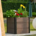 Holz Hochbeet 49x49x45 cm - Rechteckiger Outdoor Pflanzkasten mit Boden, Großes Erhöhtes Gartenbeet für Gemüse, Kräuter und Blumen, Ideal für Terrasse, Garten & Balkon - Thumbnail 7