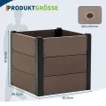 Holz Hochbeet 49x49x45 cm - Rechteckiger Outdoor Pflanzkasten mit Boden, Großes Erhöhtes Gartenbeet für Gemüse, Kräuter und Blumen, Ideal für Terrasse, Garten & Balkon - Thumbnail 8