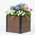 Holz Hochbeet 49x49x45 cm - Rechteckiger Outdoor Pflanzkasten mit Boden, Großes Erhöhtes Gartenbeet für Gemüse, Kräuter und Blumen, Ideal für Terrasse, Garten & Balkon - Thumbnail 1