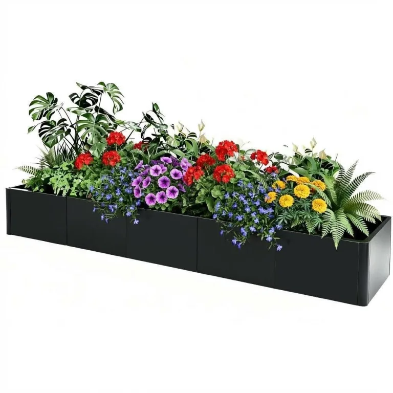 Hochbeet aus Aluminium 60x40x45 cm – Wetterfester Pflanzkasten mit Drainagelöchern, Tiefe Ausführung, Abgerundete Ecken & Anti-Schnitt-Kanten – Robust & Rostfrei für Terrasse, Balkon, Garten, Grau – Bild 10