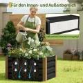 Hochbeet aus Aluminium 60x40x45 cm – Wetterfester Pflanzkasten mit Drainagelöchern, Tiefe Ausführung, Abgerundete Ecken & Anti-Schnitt-Kanten – Robust & Rostfrei für Terrasse, Balkon, Garten, Grau - Thumbnail 5