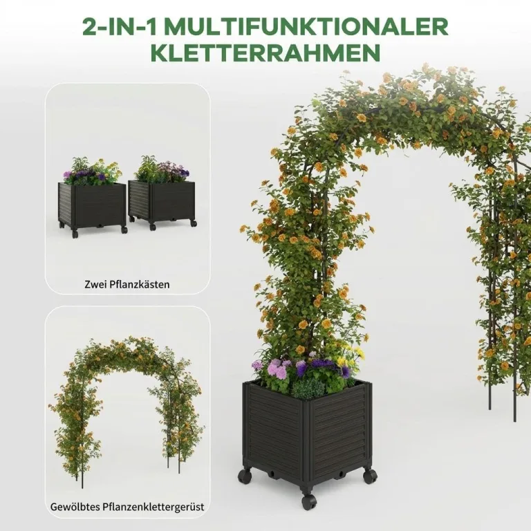 Gartenbogen Rankhilfe aus Metall für Kletterpflanzen – Stabiler Rosenbogen Garten, Rankbogen für Rosen, Clematis & Gemüse – Hochzeitsbogen, Ballonbogen, Foto Hintergrund für Party & Hochbeet, 180cm – Bild 3