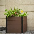 Holz Hochbeet 64x64x60 cm - Rechteckiger Outdoor Pflanzkasten mit Boden, Großes Erhöhtes Gartenbeet für Gemüse, Kräuter und Blumen, Ideal für Terrasse, Garten & Balkon - Thumbnail 3