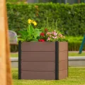 Holz Hochbeet 64x64x60 cm - Rechteckiger Outdoor Pflanzkasten mit Boden, Großes Erhöhtes Gartenbeet für Gemüse, Kräuter und Blumen, Ideal für Terrasse, Garten & Balkon - Thumbnail 7