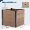 Holz Hochbeet 64x64x60 cm - Rechteckiger Outdoor Pflanzkasten mit Boden, Großes Erhöhtes Gartenbeet für Gemüse, Kräuter und Blumen, Ideal für Terrasse, Garten & Balkon - Thumbnail 8