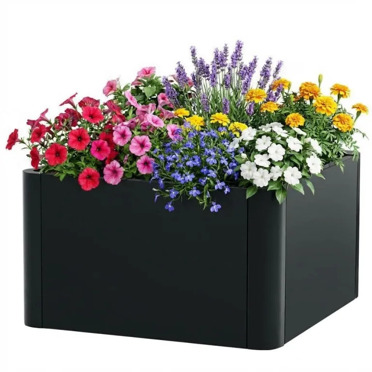 Großes rechteckiges Hochbeet aus Stahl – Robuster Pflanzkasten mit Boden für Garten, Terrasse & Balkon, langlebig & vielseitig für Gemüse, Blumen und Kräuter, 52x52x30cm – Bild 1