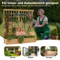 2-stufiges Holz Hochbeet mit Rankgitter & Dach, 124 x 41 x 160 cm Pflanzkasten mit Kletterhilfe & Drainagelöchern, Erhöhtes Gartenbeet für Gemüse, Blumen, Balkon & Terrasse - Thumbnail 5