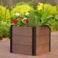 Holz Hochbeet 49x49x45 cm - Rechteckiger Outdoor Pflanzkasten ohne Boden, Großes Erhöhtes Gartenbeet für Gemüse, Kräuter und Blumen, Ideal für Terrasse, Garten & Balkon - Thumbnail 3