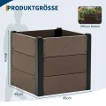 Holz Hochbeet 49x49x45 cm - Rechteckiger Outdoor Pflanzkasten ohne Boden, Großes Erhöhtes Gartenbeet für Gemüse, Kräuter und Blumen, Ideal für Terrasse, Garten & Balkon - Thumbnail 7