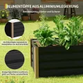 Hochbeet Aluminium mit Offenem Boden, Großer Rostfreier Pflanzkasten mit Abgerundeten Ecken, Tiefes Beet für Gemüse, Blumen und Kräuter, Grau, 200x80x40cm - Thumbnail 6