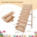 COSTWAY vertikales Hochbeet mit 8 Etagen, Blumenbeet aus Tannenholz, Vertikalbeet mit Pflanzkästen, Blumentreppe Gartenbeet Holz, Blumenkasten für Terrasse Balkon Garten (Natur) - Thumbnail 6