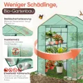 Sekey Gewächshaus 200x145x145 cm, Foliengewächshaus Stabil, Gewächshaus Balkon mit 10 Regalböden für optimales Pflanzenwachstum, Pflanzengrün, XXL - Thumbnail 5