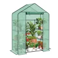 Sekey Gewächshaus 200x145x145 cm, Foliengewächshaus Stabil, Gewächshaus Balkon mit 10 Regalböden für optimales Pflanzenwachstum, Pflanzengrün, XXL - Thumbnail 8