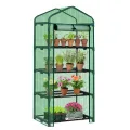 LEADZM Gewächshaus mit UV-beständiger PE-Gitterfolie，4 Metallablagegittern, Sturm-Winterfest, Schutz vor Kälte,Frost, Anzucht für Tomaten & Pflanzen, Balkon Garten (Grün, 69 x 48 x 157 cm) - Thumbnail 1