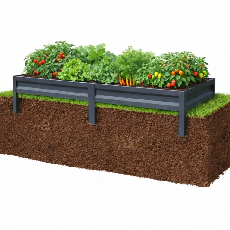 Botanic Hochbeet Metall 200x100x20 cm, verzinkter Stahl, wetterfest & rostfrei, Metallhochbeet Anthrazit mit Bodenankern, stabiles Gartenbeet für Gemüse, Kräuter und Blumen – Bild 2
