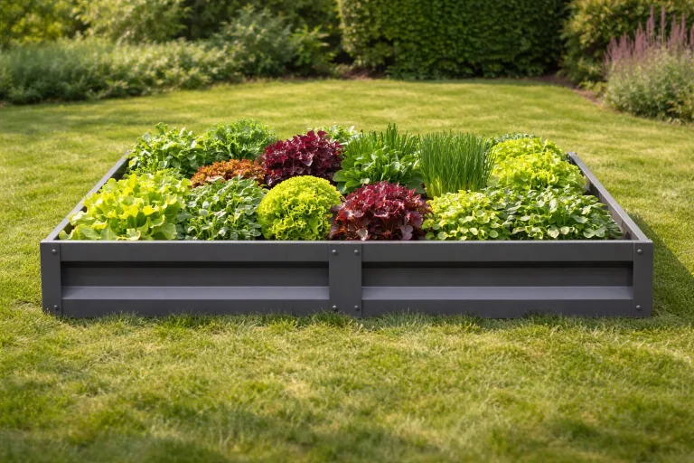 Botanic Hochbeet Metall 200x100x20 cm, verzinkter Stahl, wetterfest & rostfrei, Metallhochbeet Anthrazit mit Bodenankern, stabiles Gartenbeet für Gemüse, Kräuter und Blumen – Bild 7