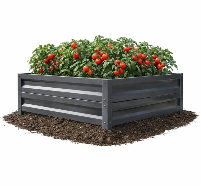 Botanic Hochbeet Metall 200x100x20 cm, verzinkter Stahl, wetterfest & rostfrei, Metallhochbeet Anthrazit mit Bodenankern, stabiles Gartenbeet für Gemüse, Kräuter und Blumen – Bild 8