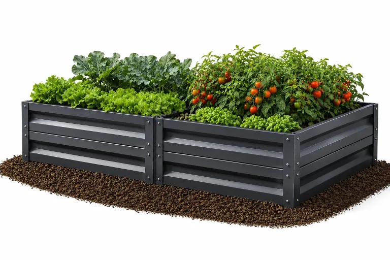Botanic Hochbeet Metall 200x100x20 cm, verzinkter Stahl, wetterfest & rostfrei, Metallhochbeet Anthrazit mit Bodenankern, stabiles Gartenbeet für Gemüse, Kräuter und Blumen – Bild 10