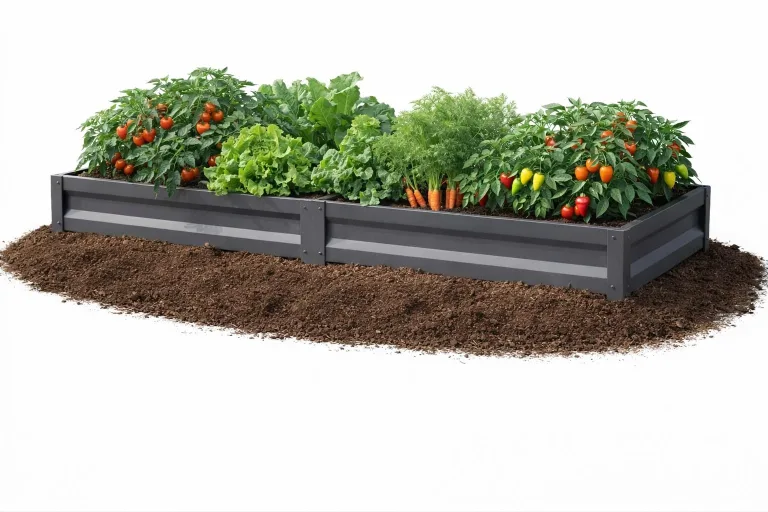 Botanic Hochbeet Metall 200x100x20 cm, verzinkter Stahl, wetterfest & rostfrei, Metallhochbeet Anthrazit mit Bodenankern, stabiles Gartenbeet für Gemüse, Kräuter und Blumen – Bild 1