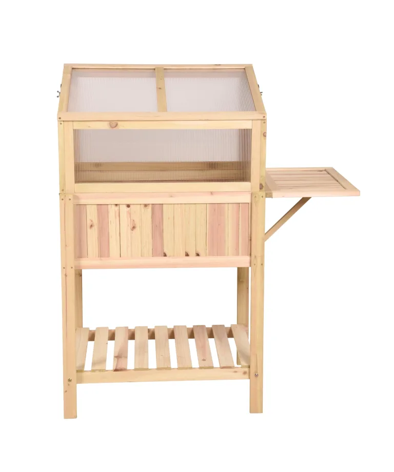 Hochbeet PULI Braun Tanne | Gewächshaus Holz-Hochbeet für Garten Anbaubeet Gemüsebeet Kräuterbeet – Bild 2
