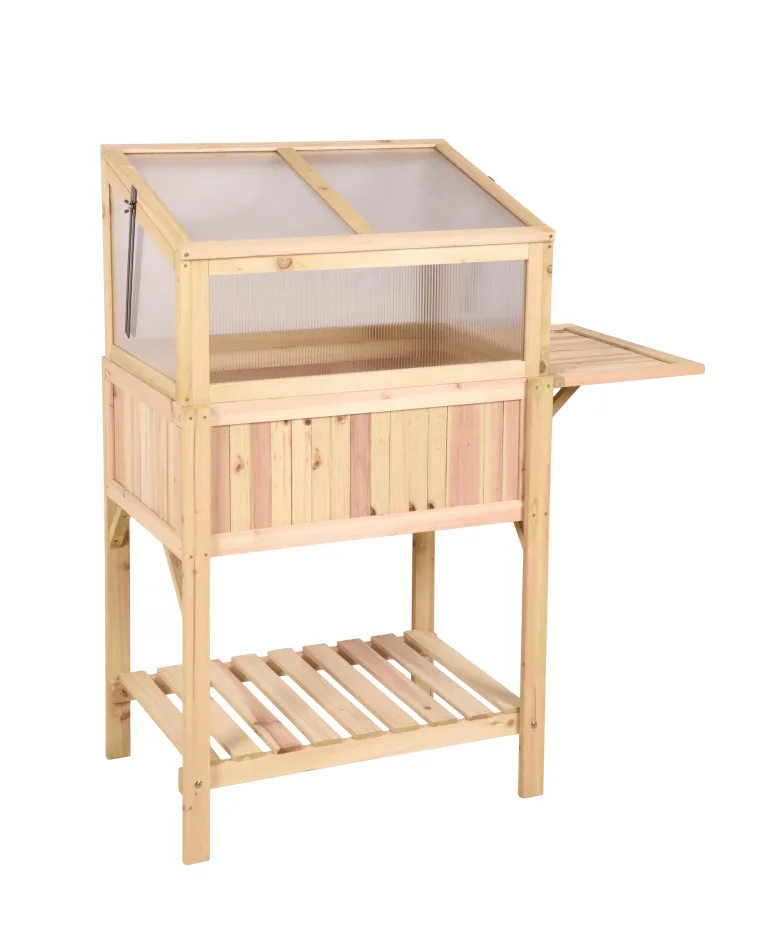 Hochbeet PULI Braun Tanne | Gewächshaus Holz-Hochbeet für Garten Anbaubeet Gemüsebeet Kräuterbeet – Bild 3