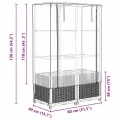 Hochbeet mit Gewächshaus Aufsatz 80x40x138 cm Rattan Optik Frühbeet für Tomaten Gemüse Kräuter, Stabiles PP Beet mit Eisenrahmen & Wasserdichter Abdeckung für Garten Balkon Terrasse - Thumbnail 9