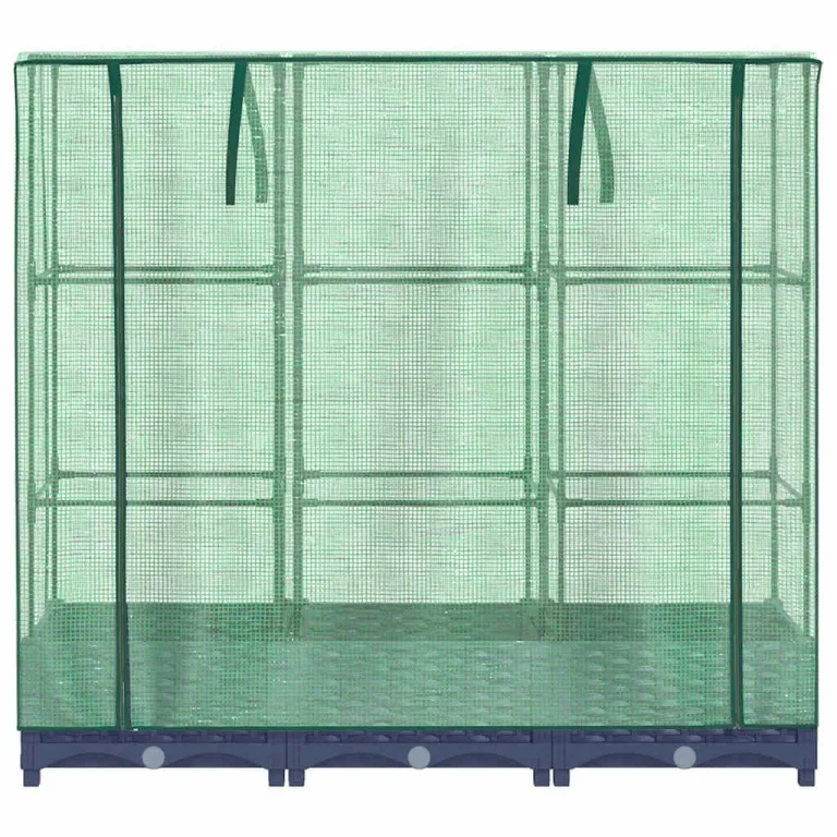 Hochbeet mit Gewächshausabdeckung 120x40x123 cm Rattanoptik, Stabiles PP Beet mit Eisenrahmen & Wasserdichter PE Abdeckung für Garten, Balkon, Terrasse, Gemüse und Kräuter – Bild 4