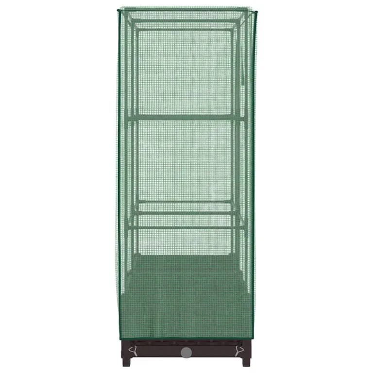 Hochbeet mit Gewächshaus Aufsatz 80x40x123 cm Rattan Optik Frühbeet für Tomaten Gemüse Kräuter, Stabiles PP Beet mit Eisenrahmen & Wasserdichter PE Abdeckung für Garten Balkon Terrasse – Bild 5