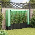 Hochbeet mit Gewächshaus und Abdeckung Rattanoptik 160x40x138 cm, Stabiles PP Beet mit Eisenrahmen für Garten Balkon, Wetterfeste PE Haube mit Belüftung für Gemüse Kräuter Blumen - Thumbnail 3