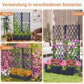 GOPLUS Blumenkasten mit Rankgitter, Hochbeet mit Spalier für Kletterpflanzen & Topfpflanzen, Tiefes Pflanzbeet mit Drainagelöchern für Balkon, Hinterhof & Garten (Grau,80 x 40 x 122 cm) - Thumbnail 8