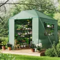 GarveeHome Gewächshaus Tunnel – Stabiler PE-Bezug, robuster Rahmen, Zipper-Türen & Mesh-Fenster, schneller Aufbau, UV-beständig, Winterfest – Ideal für Pflanzenaufzucht im Garten, Innen - Thumbnail 4