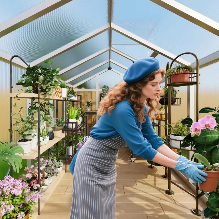 GarveeHome Stabiles begehbares Polycarbonat Gewächshaus 8x12 FT für Garten & Outdoor – Robuster Aluminiumrahmen, abschließbare Tür, Dachfenster – Ideal für Terrasse, Rasen, Pflanzenanzucht – Bild 2