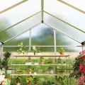 GarveeHome Stabiles begehbares Polycarbonat Gewächshaus 8x12 FT für Garten & Outdoor – Robuster Aluminiumrahmen, abschließbare Tür, Dachfenster – Ideal für Terrasse, Rasen, Pflanzenanzucht - Thumbnail 6