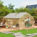 GarveeHome Stabiles begehbares Polycarbonat Gewächshaus 8x12 FT für Garten & Outdoor – Robuster Aluminiumrahmen, abschließbare Tür, Dachfenster – Ideal für Terrasse, Rasen, Pflanzenanzucht - Thumbnail 8