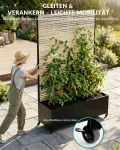 Hochbeet Metall mit Sichtschutz, 119 x 41 x 185 cm Pflanzkasten mit Rollen, 33 cm tiefes Pflanzbeet, Pflanzkübel Pflanzkasten für Gemüse, Kräuter und Blumen, wetterfest für Garten, Balkon und Terrasse - Thumbnail 5