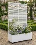 Hochbeet Metall mit Sichtschutz, 119 x 41 x 185 cm Pflanzkasten mit Rollen, 33 cm tiefes Pflanzbeet, Pflanzkübel Pflanzkasten für Gemüse, Kräuter und Blumen, wetterfest für Garten, Balkon und Terrasse - Thumbnail 9