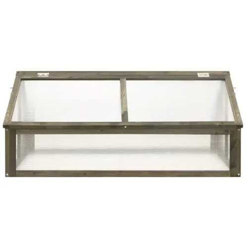 Gewächshaus aus Holz, quadratisches Gewächshaus, Grau, 114 x 80 x 50 cm, Tannenholz – Bild 10