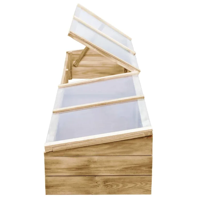 Garten-Gewächshaus aus Holz, quadratisches Gewächshaus, Kiefernholz, imprägniert, 200 x 50 x 35 cm – Bild 5