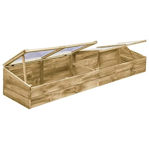 Garten-Gewächshaus aus Holz, quadratisches Gewächshaus, Kiefernholz, imprägniert, 200 x 50 x 35 cm – Bild 9