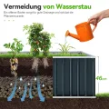 KING BIRD Hochbeet 174x90x46cm, verzinkter Stahl Frühbeet,Pflanzkasten für tief bewurzeltes Gemüse Kräuter Blumen,DunkelGrau - Thumbnail 7