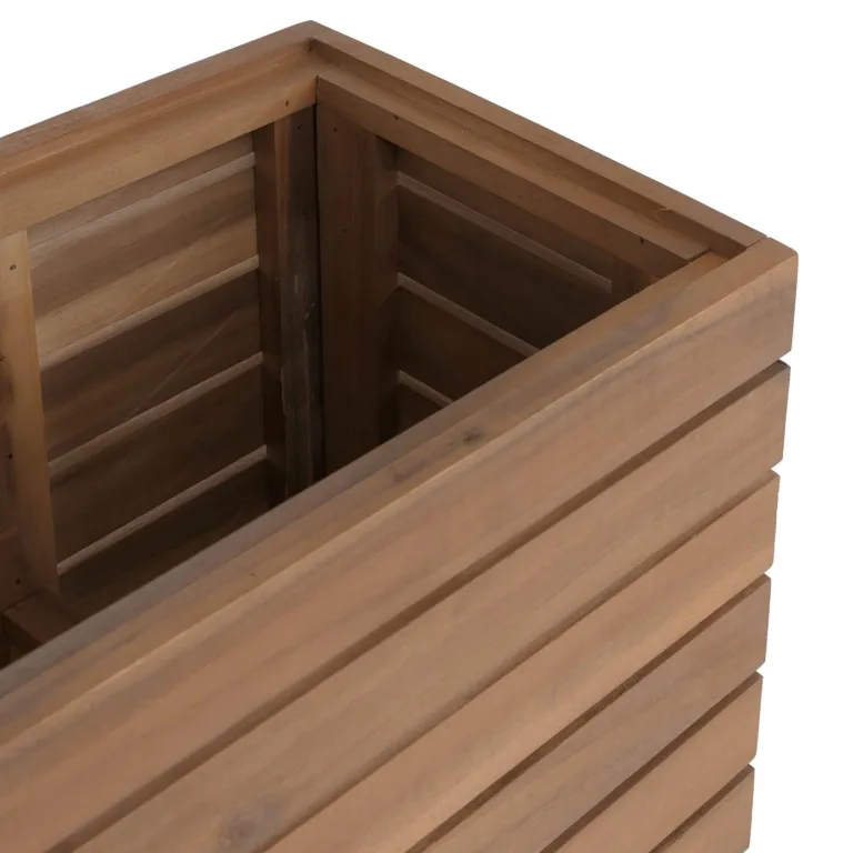 Mendler Pflanzkasten HWC-L21, Hochbeet Pflanzkübel Blumentopf, eckig 77x63x23cm Outdoor Akazie Holz FSC®-Zertifiziert - Hellbraun – Bild 9