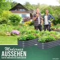 HOFGARTEN Kleines Hochbeet Set 120x60x28 cm | Kräuterhochbeet, Mini Blumenbeet, Kräuterbeet Outdoor | 8-in-1 Beet | für Tomaten Blumen Erdbeeren | Verzinkter Stahl, Rostbeständig & Stabil (Anthrazit) - Thumbnail 8