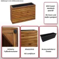 Mendler Pflanzkasten HWC-L21, Pflanzkübel Blumentopf Hochbeet, eckig 41x63x23cm Outdoor Akazie Holz FSC®-Zertifiziert - Hellbraun - Thumbnail 2