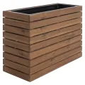 Mendler Pflanzkasten HWC-L21, Pflanzkübel Blumentopf Hochbeet, eckig 41x63x23cm Outdoor Akazie Holz FSC®-Zertifiziert - Hellbraun - Thumbnail 7