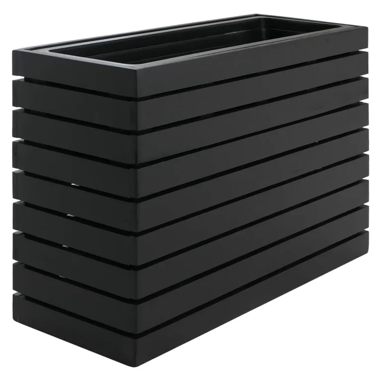 Mendler Pflanzkasten HWC-L21, Pflanzkübel Blumentopf Hochbeet, eckig 41x63x23cm Outdoor Akazie Holz FSC®-Zertifiziert - schwarz – Bild 7